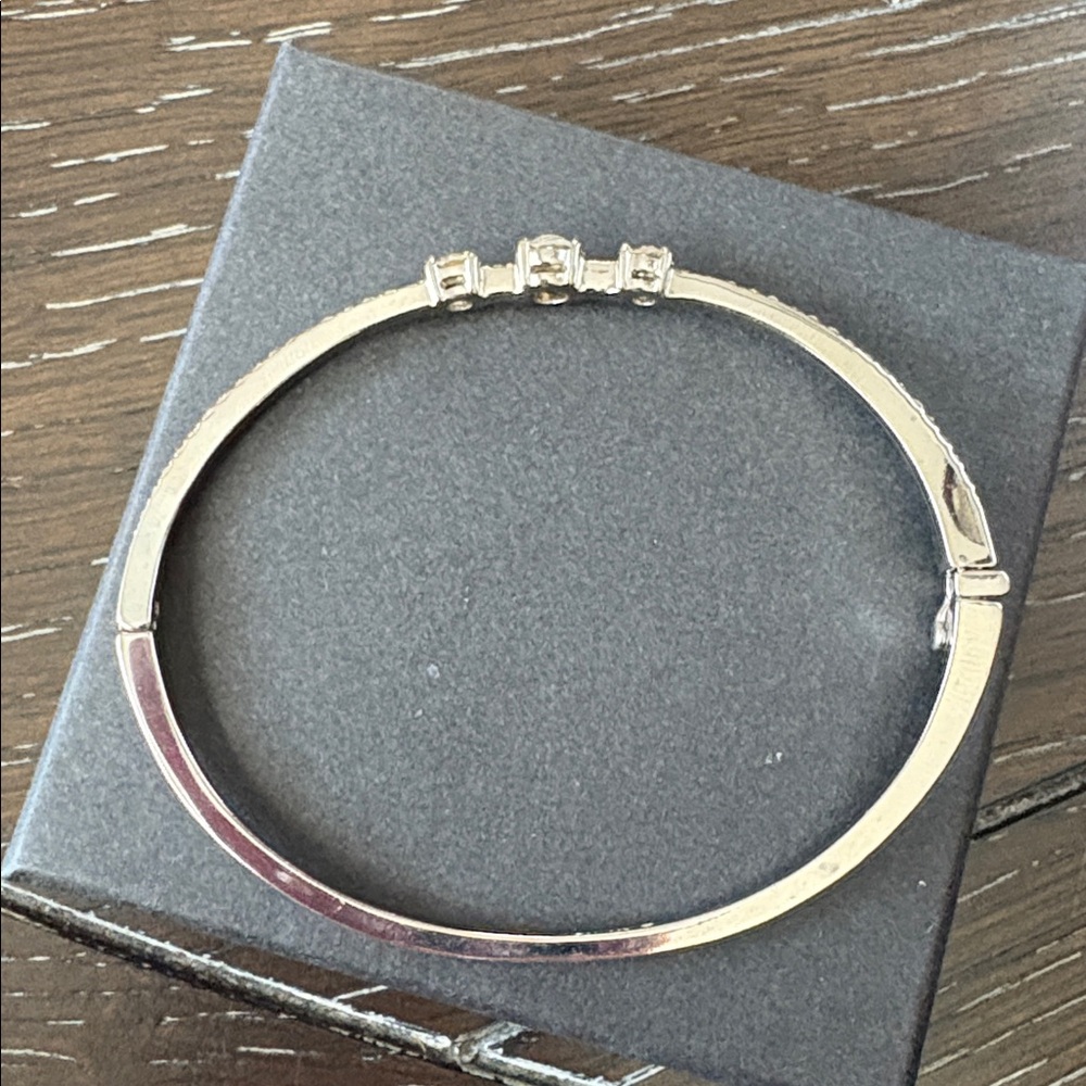 Silver Tone Givenchy Rhinestone Bangle Bracelet - image 5